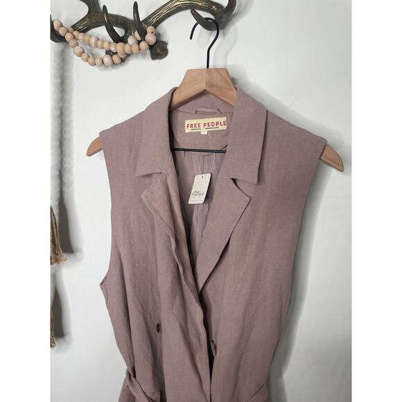 NWT Free People Olivia Vest Womens Small Tan Beige - Picture 6 of 12